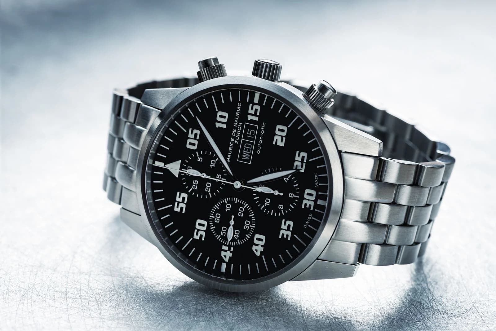 Pilote Noir — Chronographe Acier